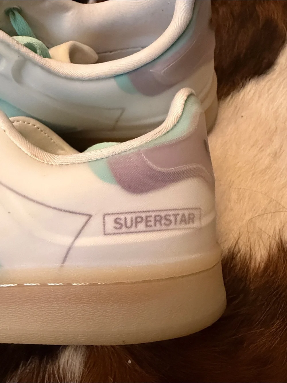 adidas Kids Superstars with Mint Laces